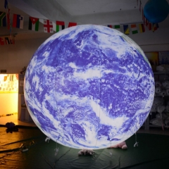 Dia 2M Full Printing  Inflatable Earth LED Balloon