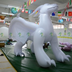 Hongyi PVC 0.4MM Holy White Inflatable Dragon With 2.5 Meter Hight