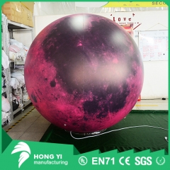 Giant Inflatable LED Light Purple Planet Balloon Outdoor Decoration Ball