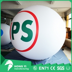 High quality PVC trademark print advertising inflatable ball white helium balloon