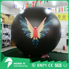 Outdoor giant black pvc inflatable pattern print inflatable ball