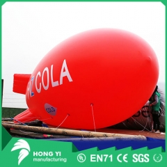 Outdoor giant red advertising inflatable helium airship