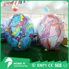 Giant inflatable color pattern print pink egg balloon for decoration