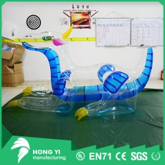 Large inflatable blue transparent cartoon dragon toy made of high quality PVC