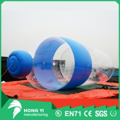Giant inflatable blue transparent plastic bottle for decoration exhibition