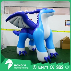 Large PVC inflatable blue cartoon flying dragon inflatable toy