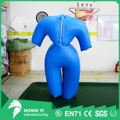 High quality PVC blue one-piece inflatable clothing zipper inflatable clothing