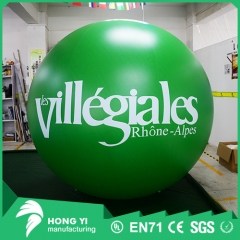 White letter printed green inflatable LED light balloon