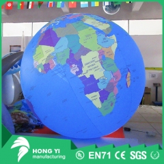 Mega World Map Print LED Lights Inflatable Earth for Outdoor Promotion