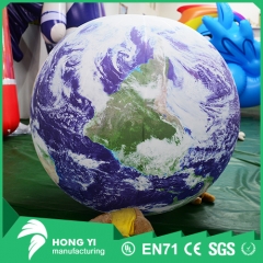 Small high quality PVC printing inflatable LED weather earth decoration ball
