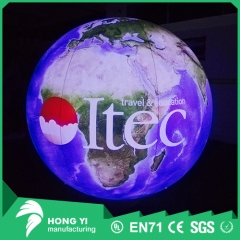 Large advertising logo printing LED inflatable earth can be used for outdoor promotion