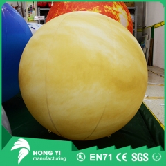 Yellow grain printed PVC inflatable planet balloon
