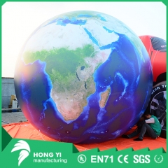 Outdoor large clear print inflatable decorative globe balloon