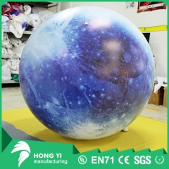 Small inflatable HD pattern printing blue Pluto star ball model