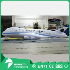 LED light simulation giant PVC inflatable aircraft model for outdoor advertising promotion