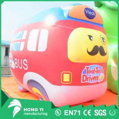 Large HD pattern printing PVC inflatable cartoon bus for advertising promotion
