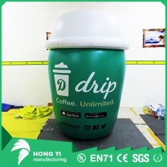 High quality green inflatable coffee cup model for advertising
