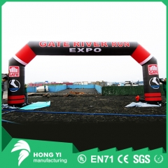 Large inflatable red black arch HD font printed arch for outdoor use