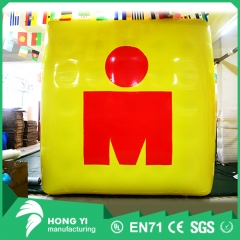 Outdoor giant red icon yellow square balloon