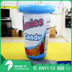 High quality PVC inflatable blue candy cans HD printing advertising inflatable tank