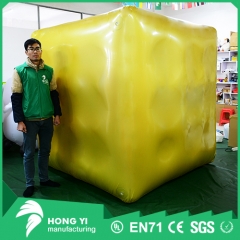 Giant gold solid color inflatable cubes for decorative exhibitions