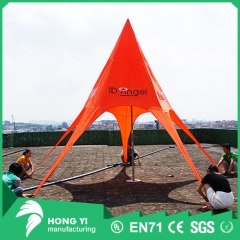 Outdoor logo printing orange stars tent high quality shade star tent