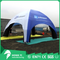 High quality blue and white inflatable camping tent font printing inflatable tent