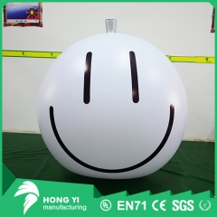Factory direct advertising decorative ball with silver hat inflatable smiley ball