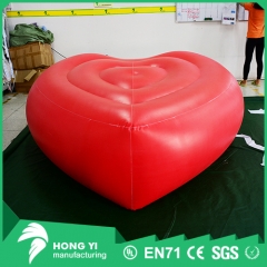 Customized heart-shaped red PVC inflatable bed large air cushion
