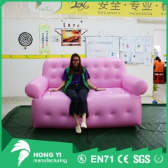 Shopping mall decoration exhibition furniture portable pink inflatable sofa