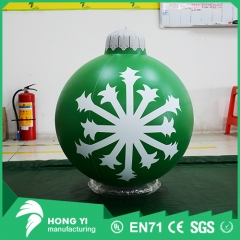 Wholesale Christmas decorations hanging green snowflake inflatable Christmas ball